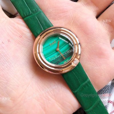 Clone Piaget Rose Gold Green Face Ladies Watches Quartz